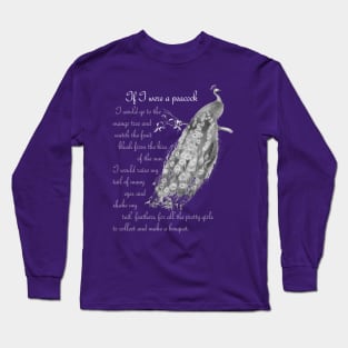 Lispe Vintage Peacock with Poem Long Sleeve T-Shirt